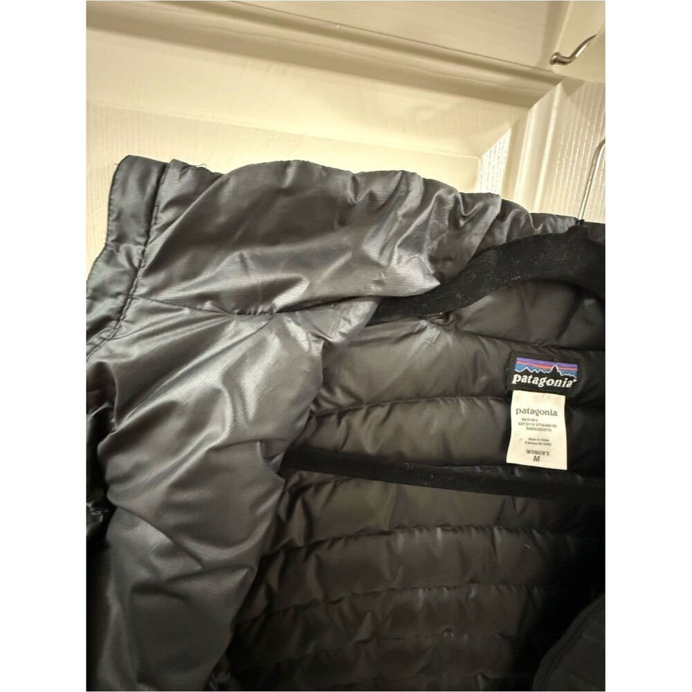 Patagonia Women's Down Sweater Jacket M Black 2008 Full Zip Goose Down Puffer - Picture 12 of 15